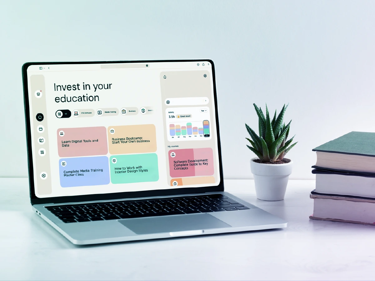 Education technology platform displayed on a screen