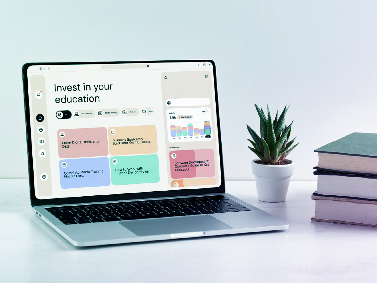 Education technology platform displayed on a screen