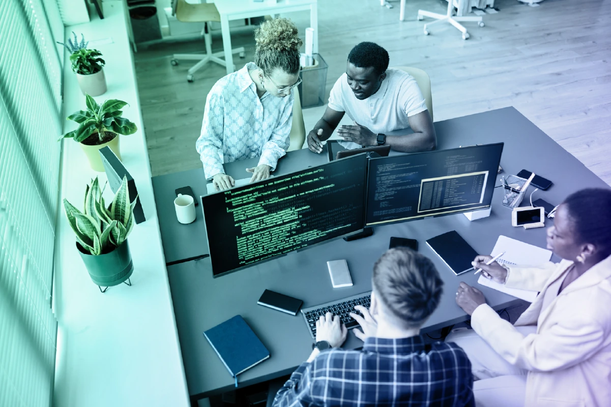group of people workiing together
