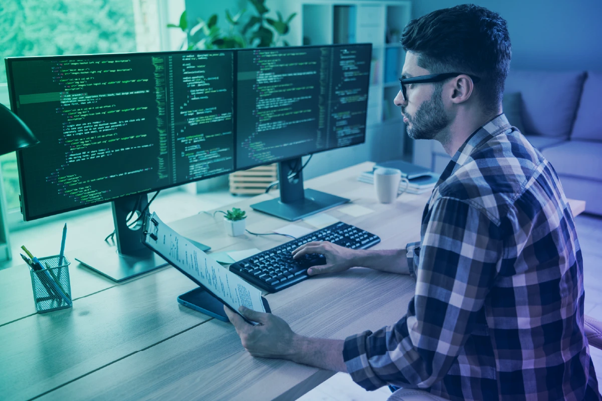 QA partner reviewing data security and compliance practices