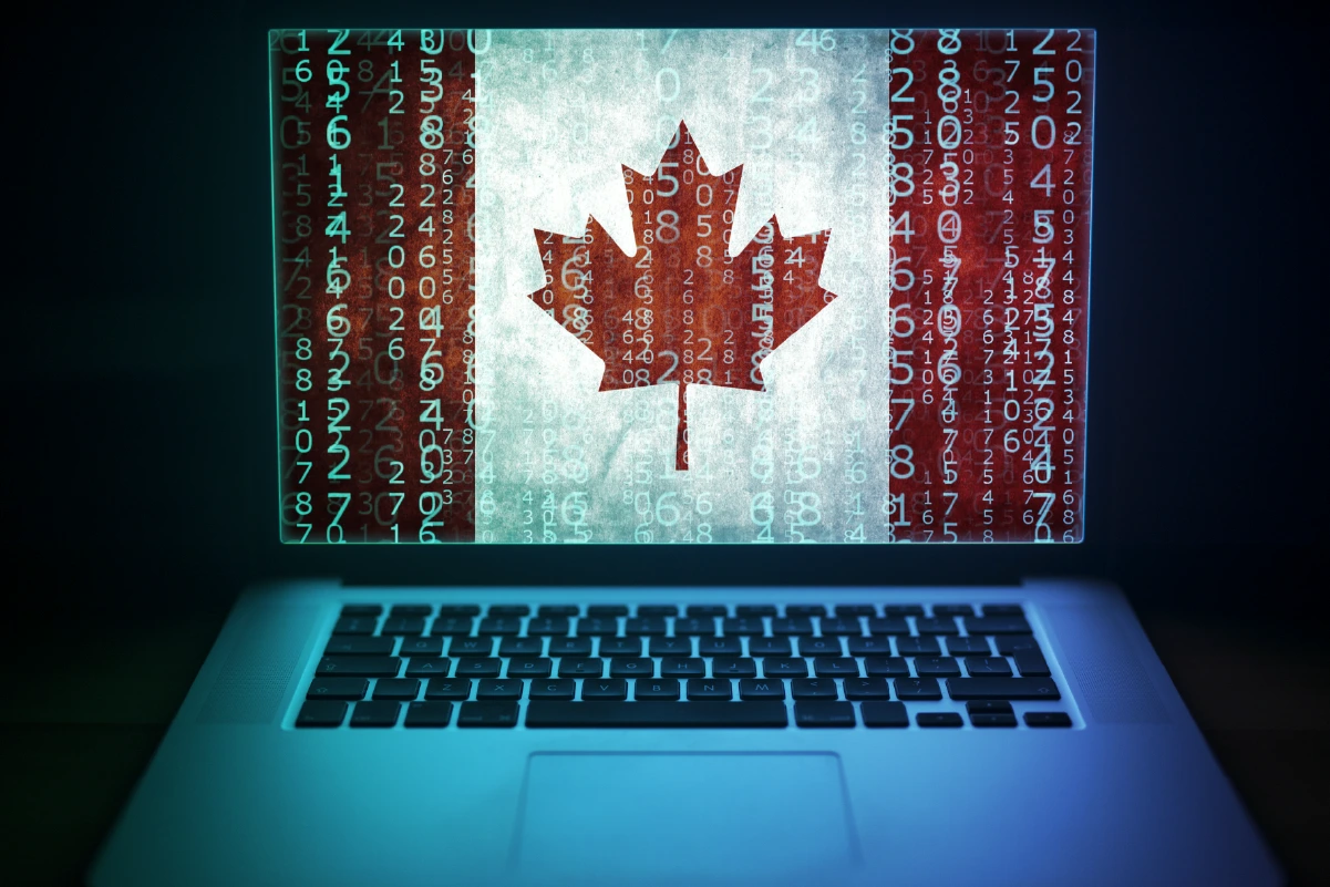 canada flag tech on computer screen