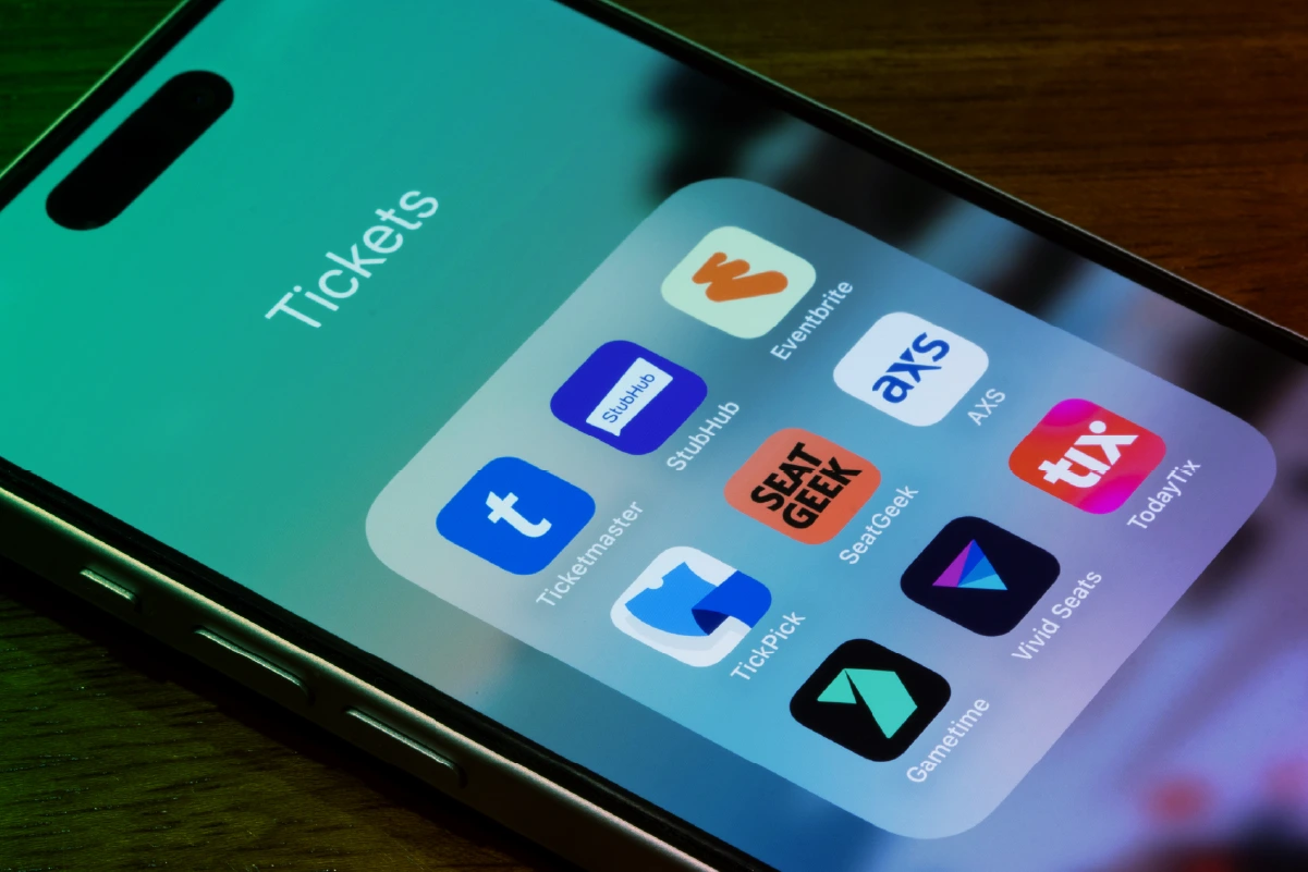 popular ticketing apps on phone screen