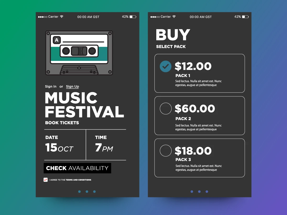 ticket payments buy screen