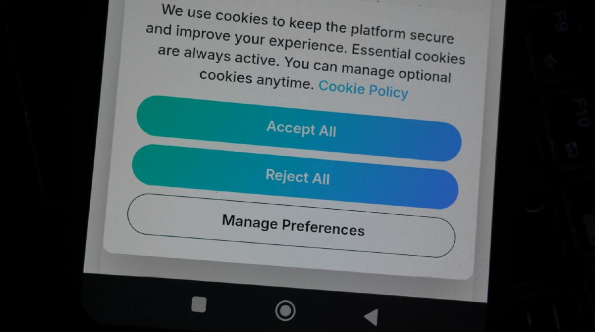 data privacy cookie screen