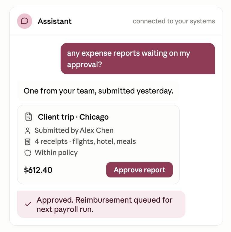 example of expense management chatbot