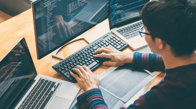 a programmer doing development project